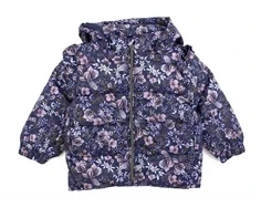 Name It dark sapphire blomstret puffer vinterjakke
